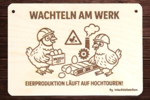 Schild - Wachteln am Werk