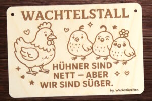 Stallschild - Hühner und Wachteln